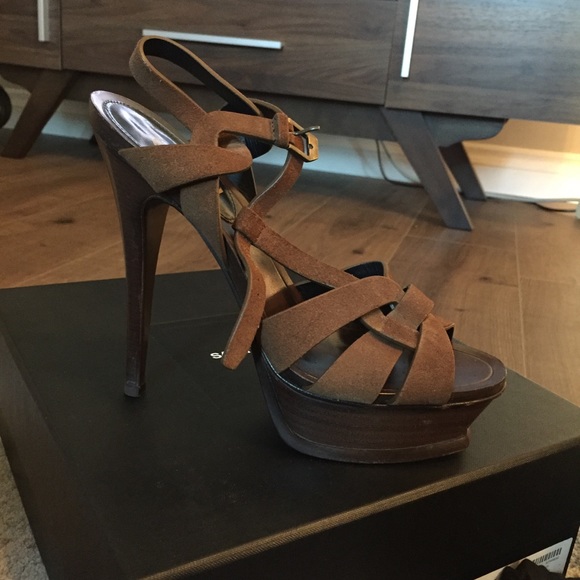 SAINT LAURENT Tribute Suede in Tan Color - Picture 5 of 8